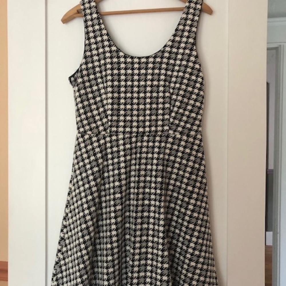 Alythea Black and White Sleeveless A-Line Mini Dress
